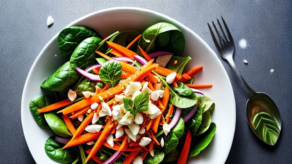 Ensalada de zanahoria y espinaca