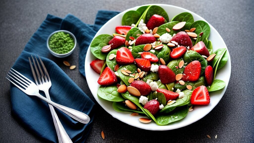 ensalada de espinacas con queso feta